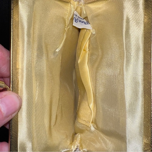 Fine Arts Bag Women’s Gold Beaded Made in Hong Kong Evening Bag Purse Vintage - Picture 7 of 16